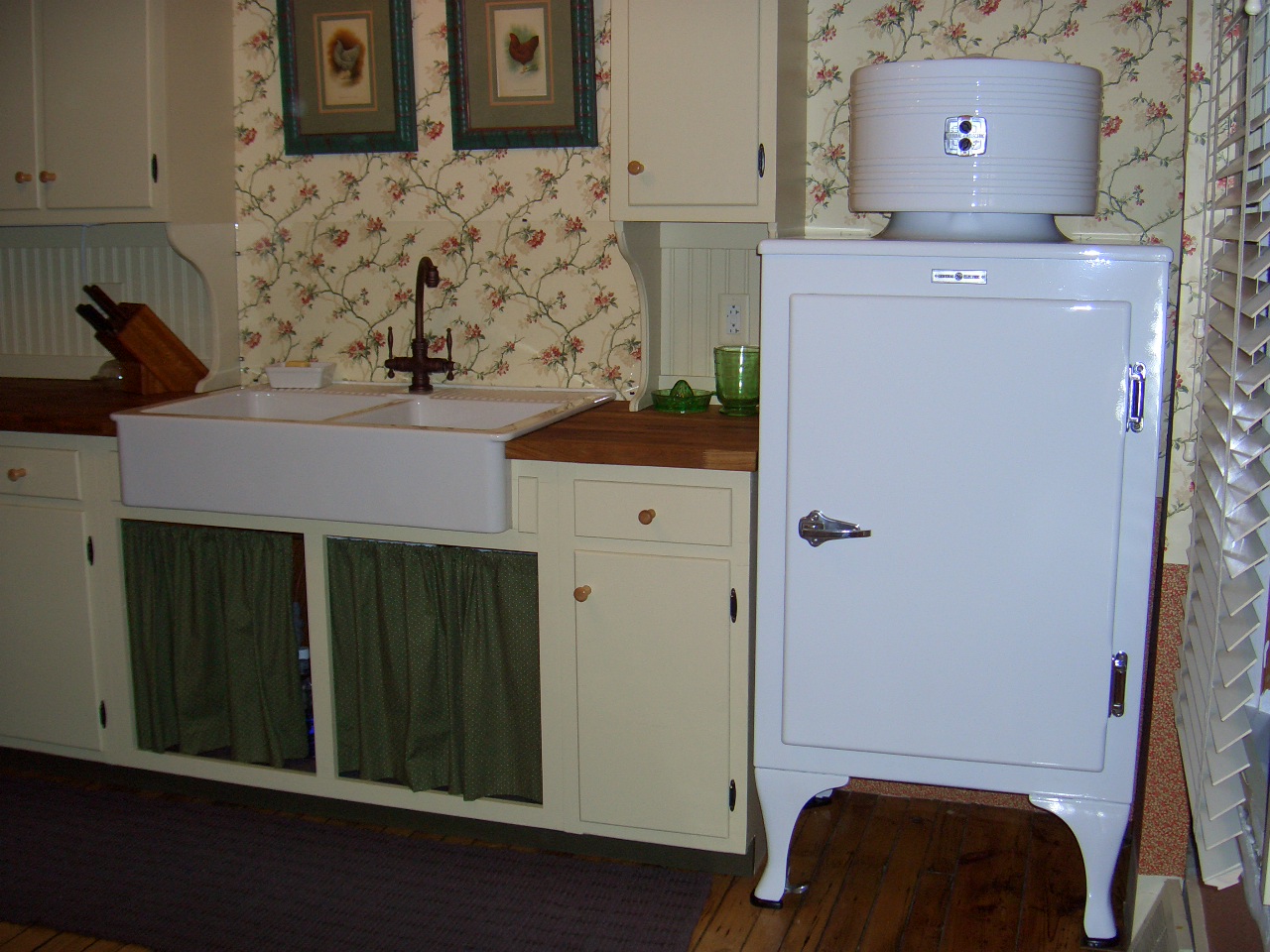 Kitchen sink and refrigerator